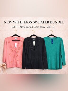 NWT Luxe Sweater Bundle ✨ 3 Pieces | LOFT + NY&Co + Apt. 9 | Size Small